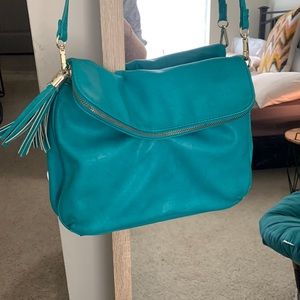 Teal shoulder bag
